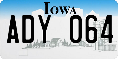 IA license plate ADY064