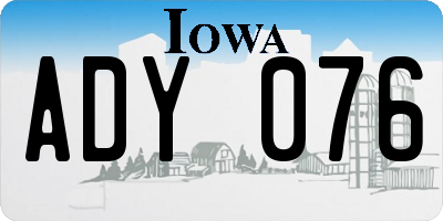 IA license plate ADY076