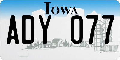 IA license plate ADY077