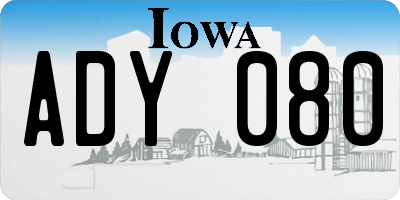 IA license plate ADY080