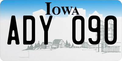 IA license plate ADY090