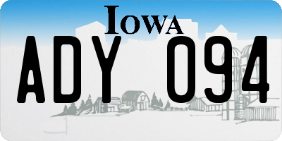 IA license plate ADY094