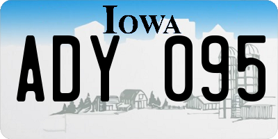 IA license plate ADY095