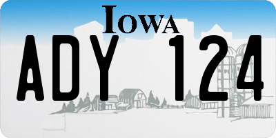 IA license plate ADY124
