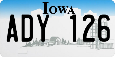 IA license plate ADY126