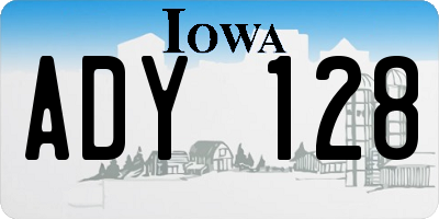 IA license plate ADY128