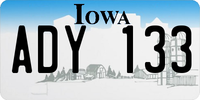 IA license plate ADY133