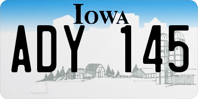 IA license plate ADY145