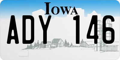 IA license plate ADY146