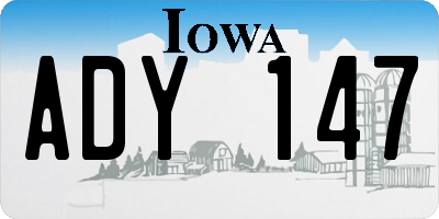 IA license plate ADY147