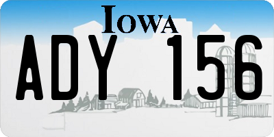 IA license plate ADY156