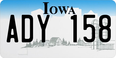 IA license plate ADY158