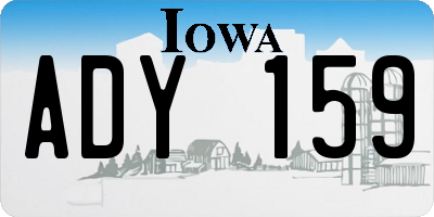 IA license plate ADY159