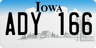 IA license plate ADY166