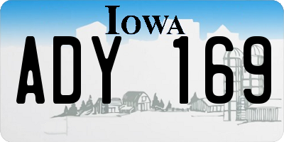 IA license plate ADY169