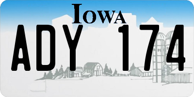IA license plate ADY174