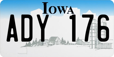 IA license plate ADY176