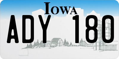 IA license plate ADY180