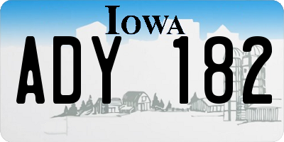 IA license plate ADY182