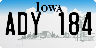 IA license plate ADY184