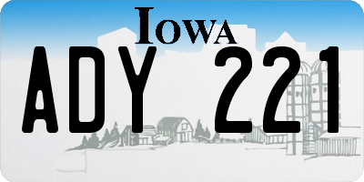 IA license plate ADY221