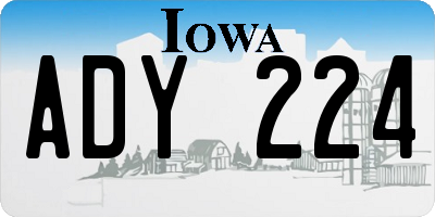 IA license plate ADY224