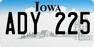 IA license plate ADY225