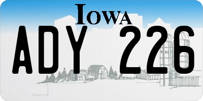 IA license plate ADY226