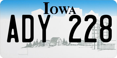 IA license plate ADY228