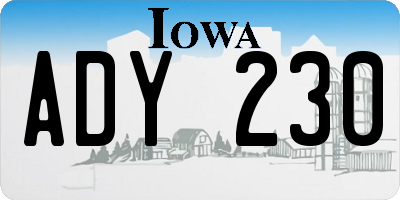 IA license plate ADY230