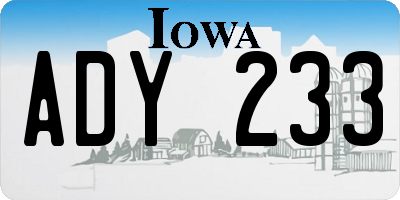 IA license plate ADY233