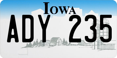 IA license plate ADY235