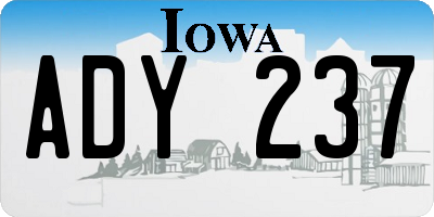IA license plate ADY237