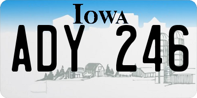IA license plate ADY246