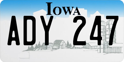 IA license plate ADY247