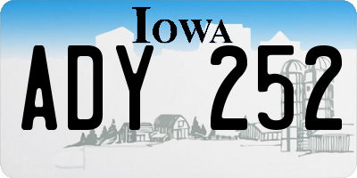 IA license plate ADY252