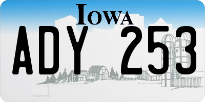 IA license plate ADY253