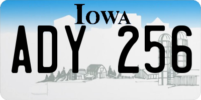 IA license plate ADY256