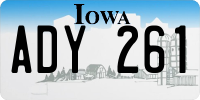 IA license plate ADY261