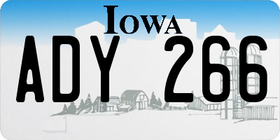 IA license plate ADY266