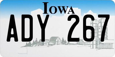 IA license plate ADY267