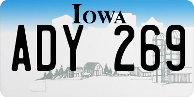 IA license plate ADY269