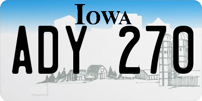 IA license plate ADY270