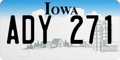 IA license plate ADY271