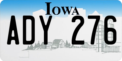 IA license plate ADY276