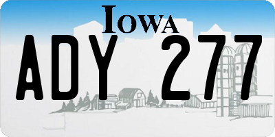 IA license plate ADY277