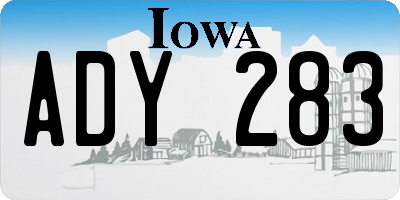 IA license plate ADY283