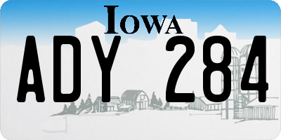 IA license plate ADY284