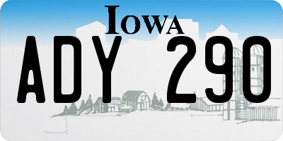IA license plate ADY290