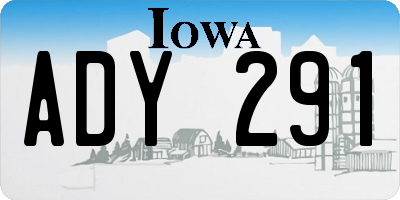 IA license plate ADY291